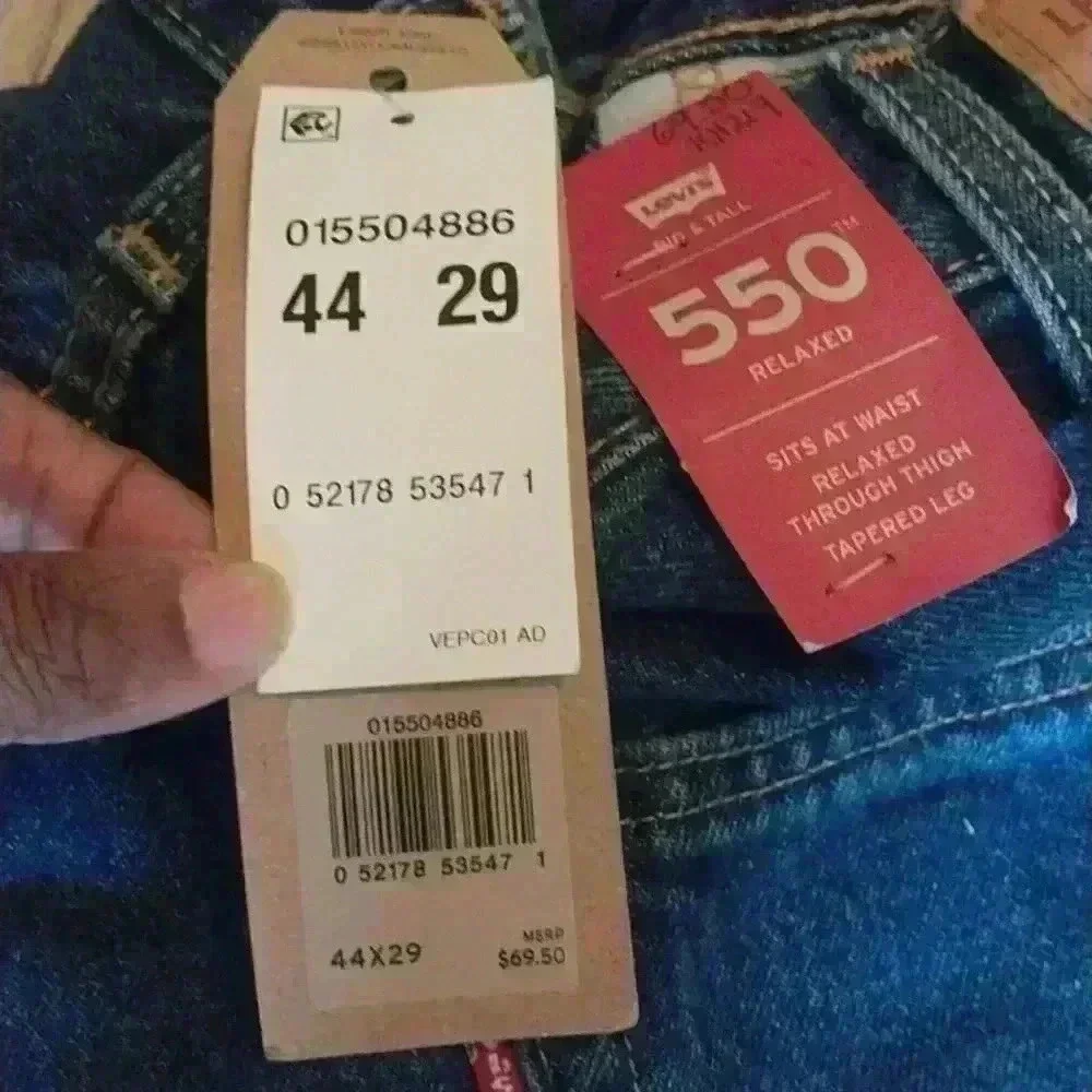 Men's Levis 550 Relaxed Fit Big & Tall Size 44 x 29